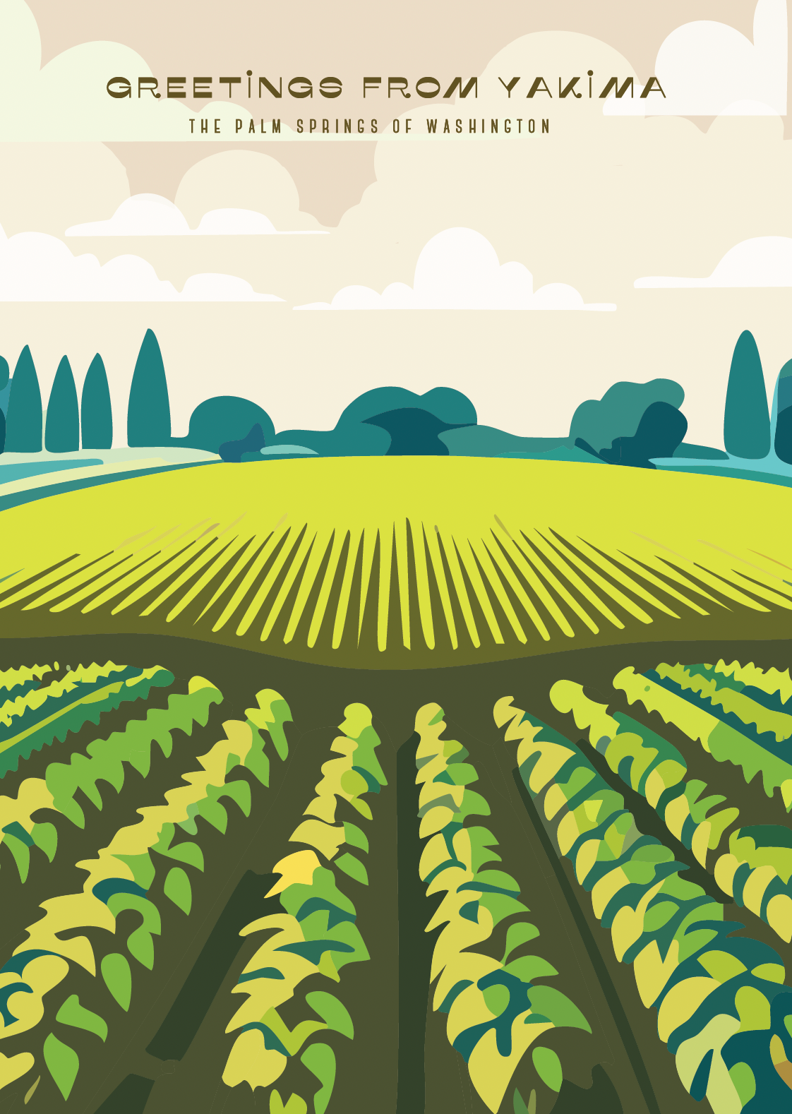 Greeting Card- Greetings from Yakima Fields