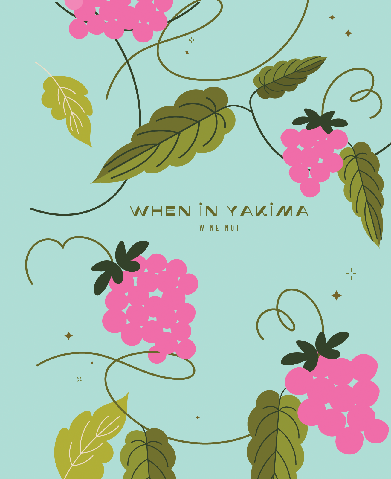 Greeting Card- Yakima Wine Not Blue & Pink