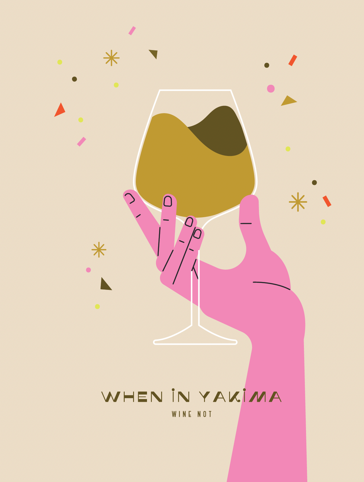 Greeting Card- When in Yakima Wine Not