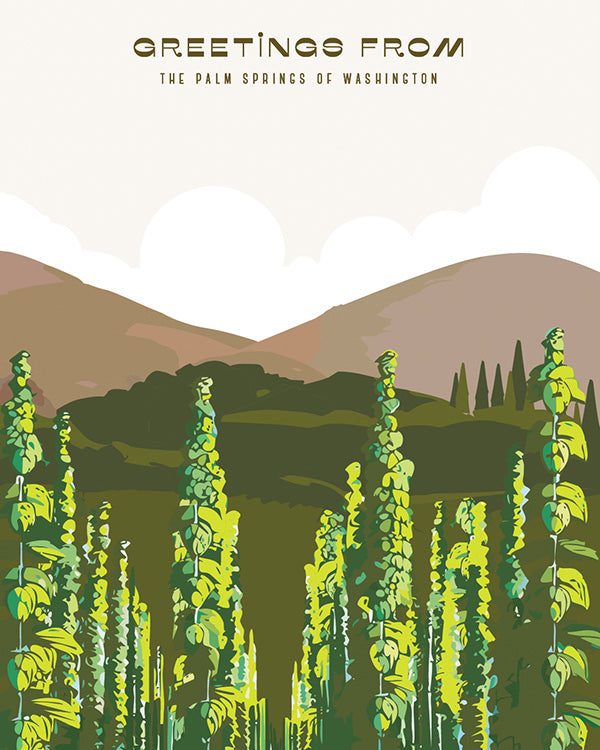 Greeting Card- Hop Fields Palm Springs of Washington