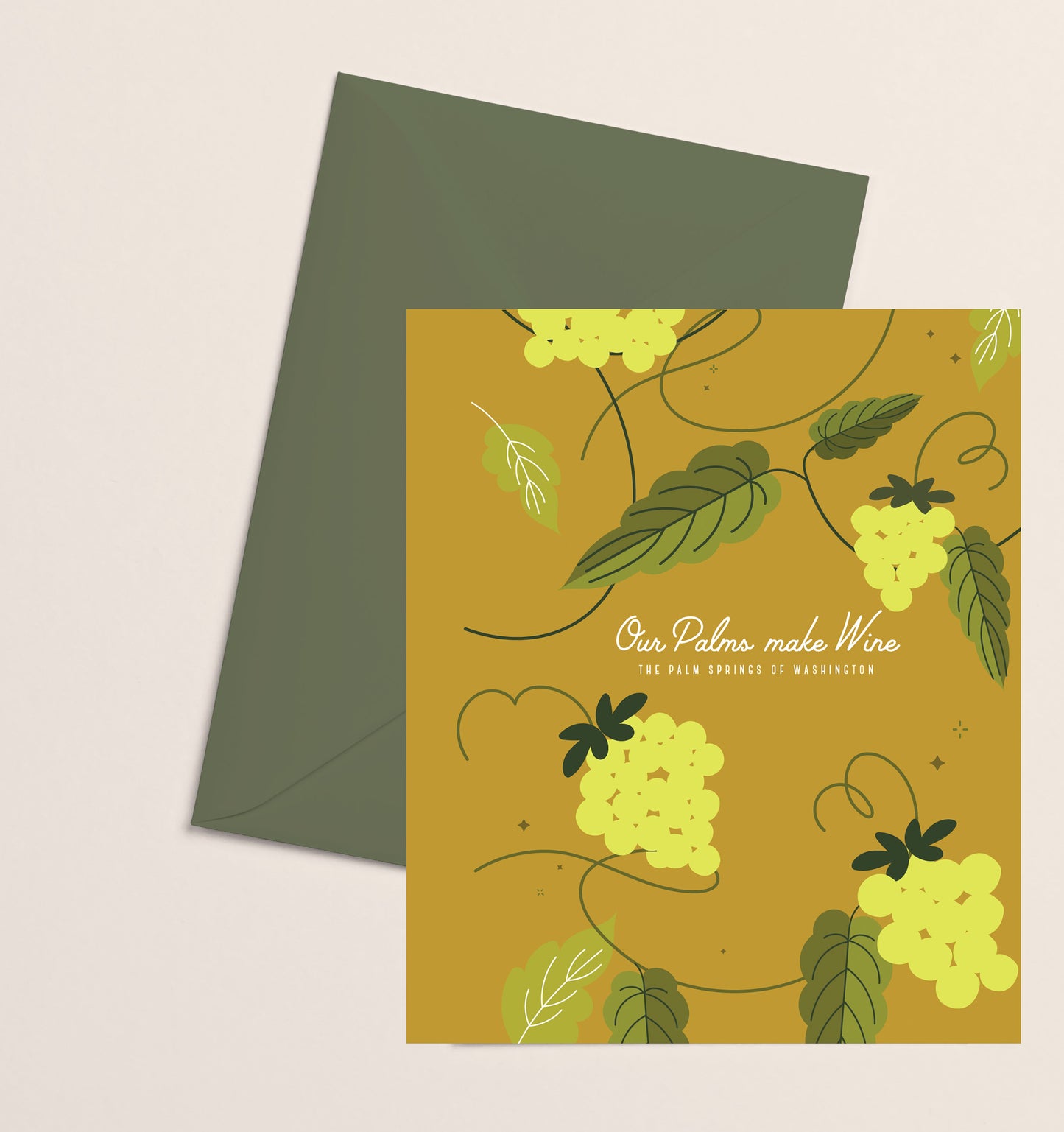 Greeting Card- Our Palms Make Wine Green