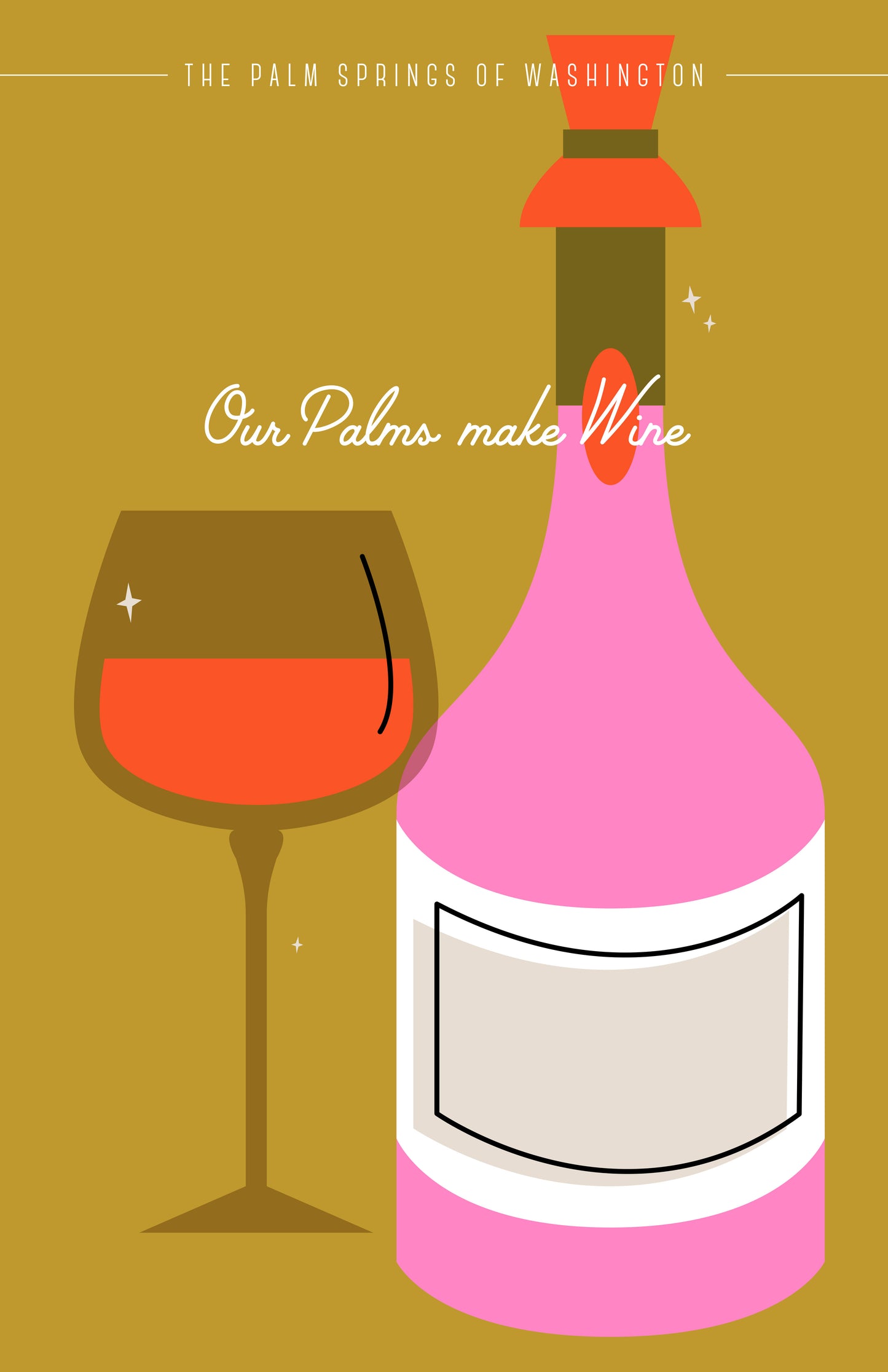 Greeting Card- Palms Make Wine Bottle