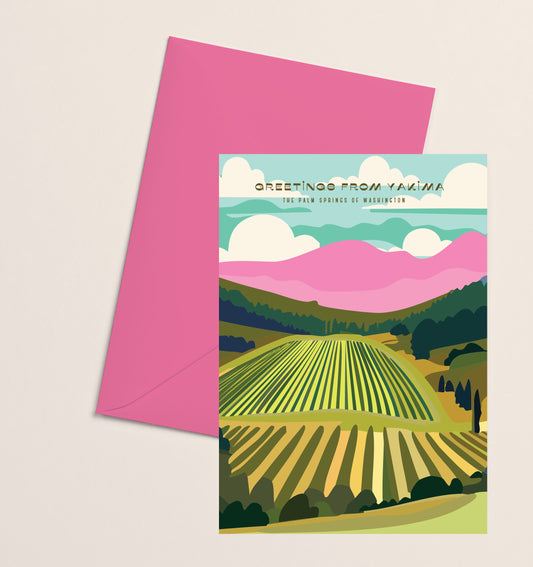 Greeting Card- Yakima Pink Hills