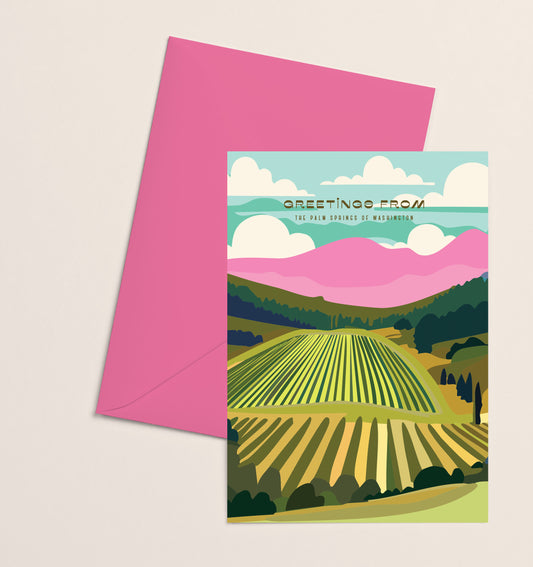 Greeting Card- Palm Springs of Washington Pink Hills