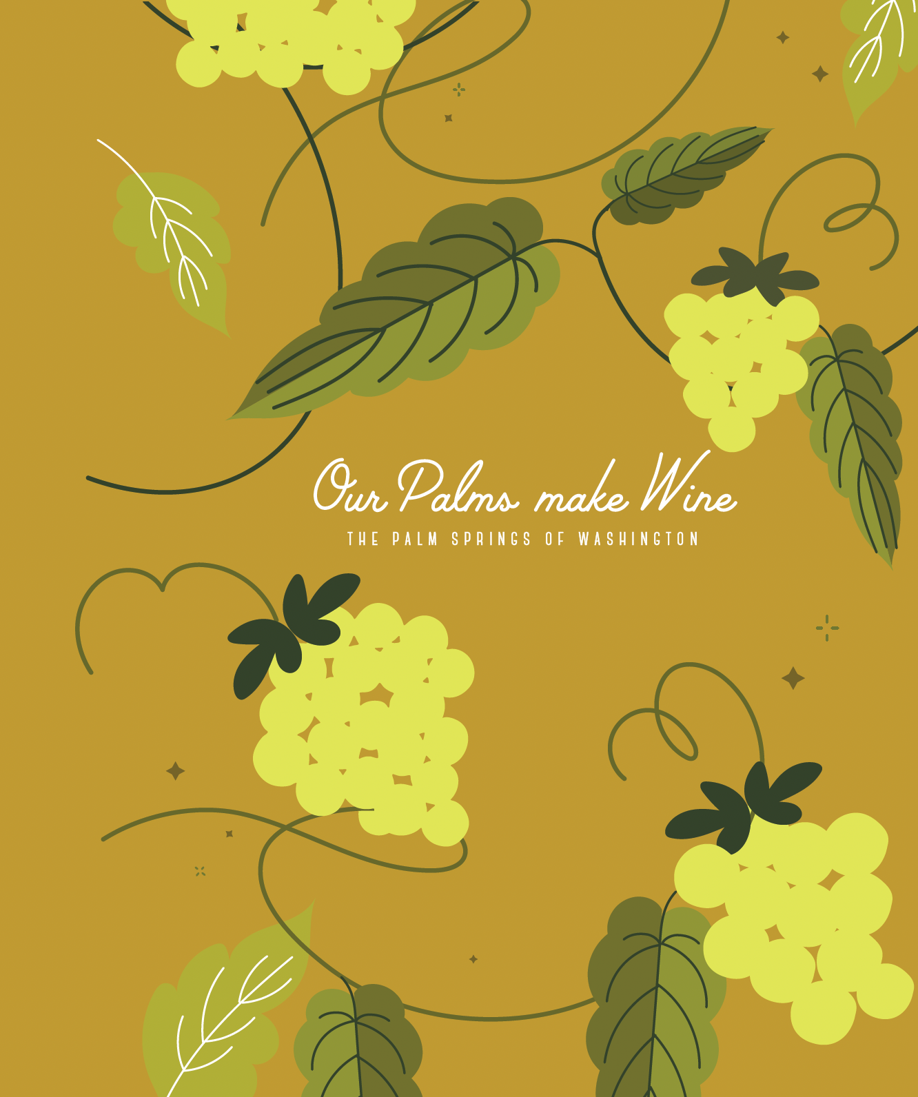 Greeting Card- Our Palms Make Wine Green