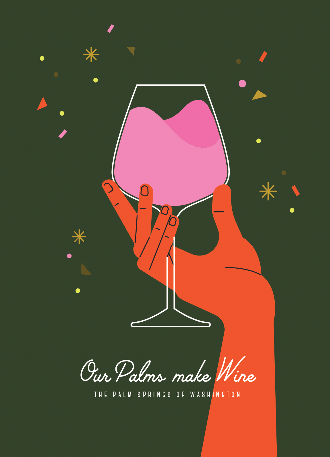 Greeting Card- Our Palms Make Wine Cheers