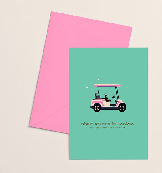 Greeting Card- Golf Cart Yakima