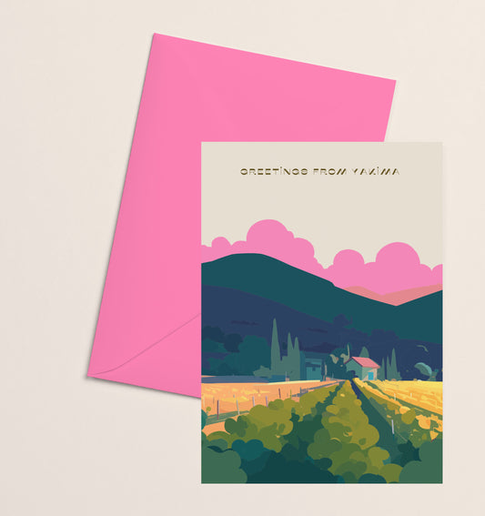 Greeting Card- Landscape Pink Clouds