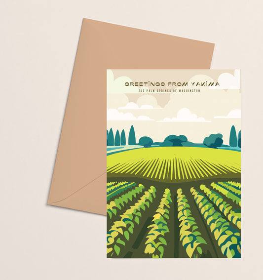 Greeting Card- Greetings from Yakima Fields